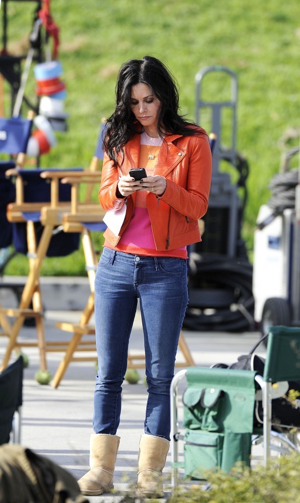 Courteney Cox on the set of "Cougar Town" in Venice